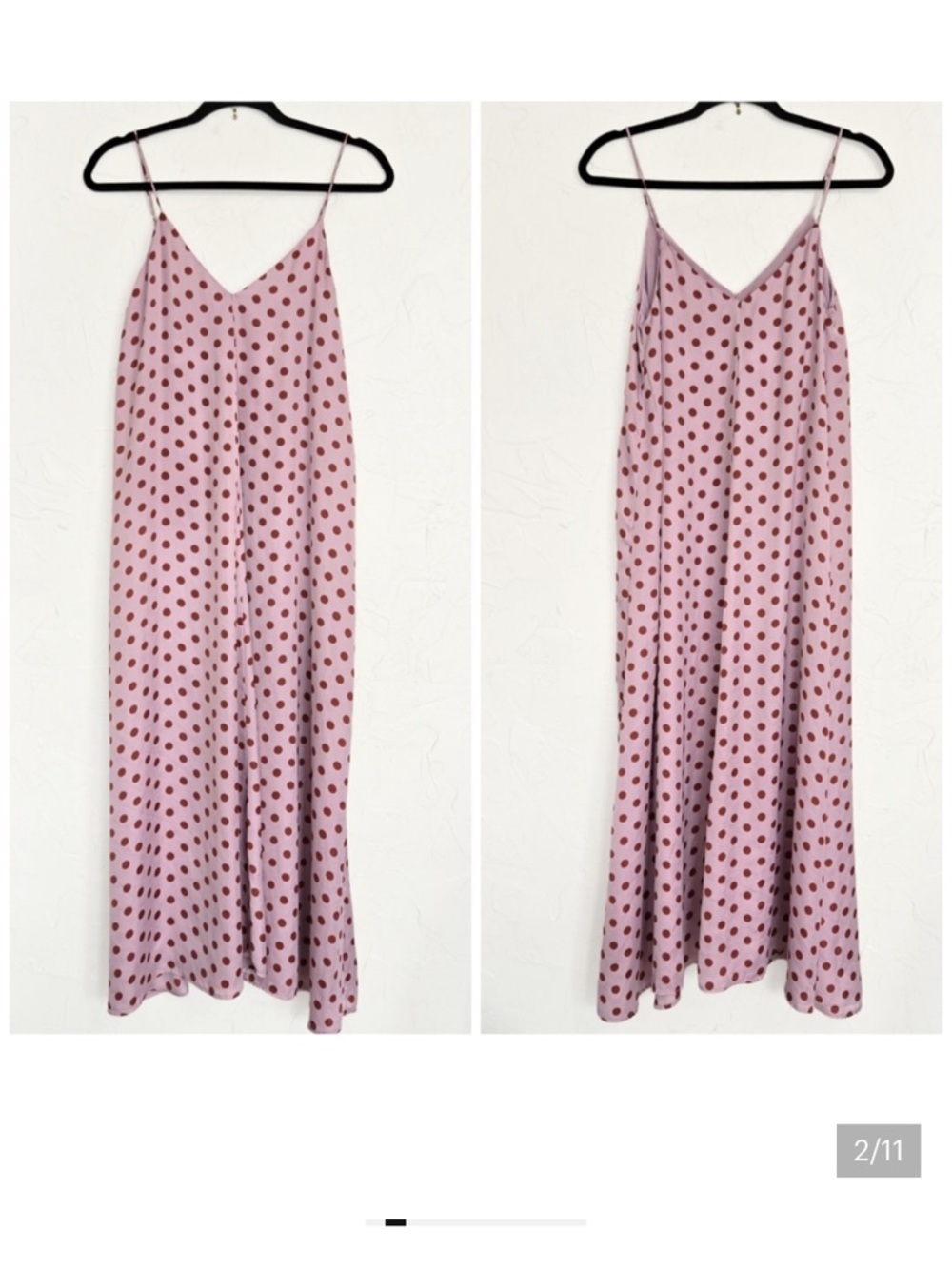 ZARA Pink Polka Dot Slip Midi Dress SIZE M NWT - Picture 5 of 5